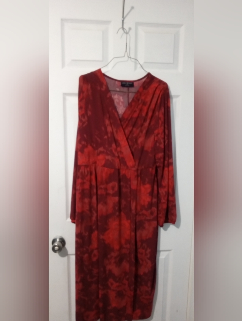 Lane Bryant Red Floral Asymmetrical Dress